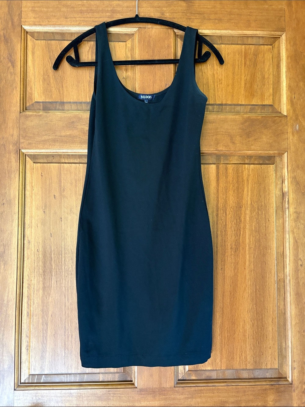 Tildon Black Scoop Neck Bodycon Mini Dress